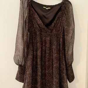 Gianni Bini Sheer Sleeve Floral Dress